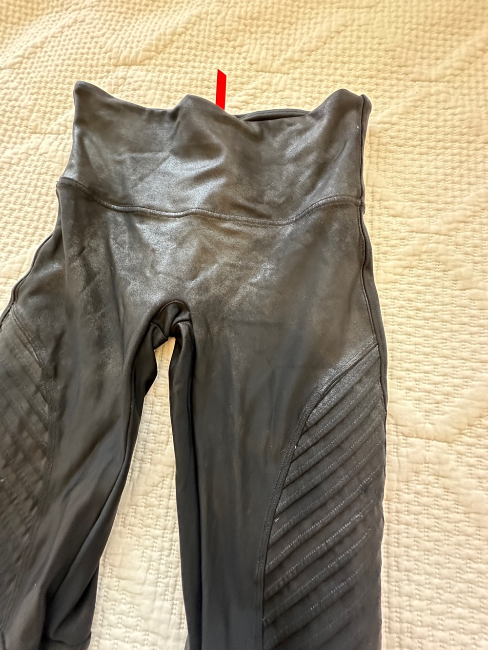 SPANX Black High-Waist Faux-Leather Leggings